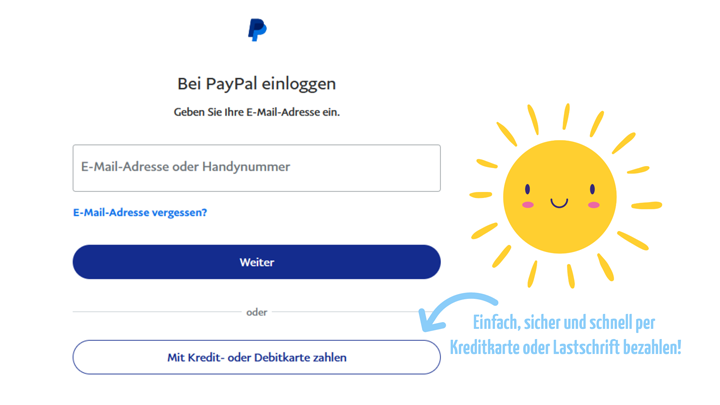 Bild PayPal Zahlung per Kreditkarte oder Lastschrift