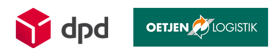 DPD und Spedition Oetjen Logo. Wir versenden mit DPD und Spedition Oetjen. DPD ist ein internationaler Paketdienstleister, der schnelle und zuverlässige Lieferungen bietet. Spedition Oetjen ist ein erfahrenes Logistikunternehmen.