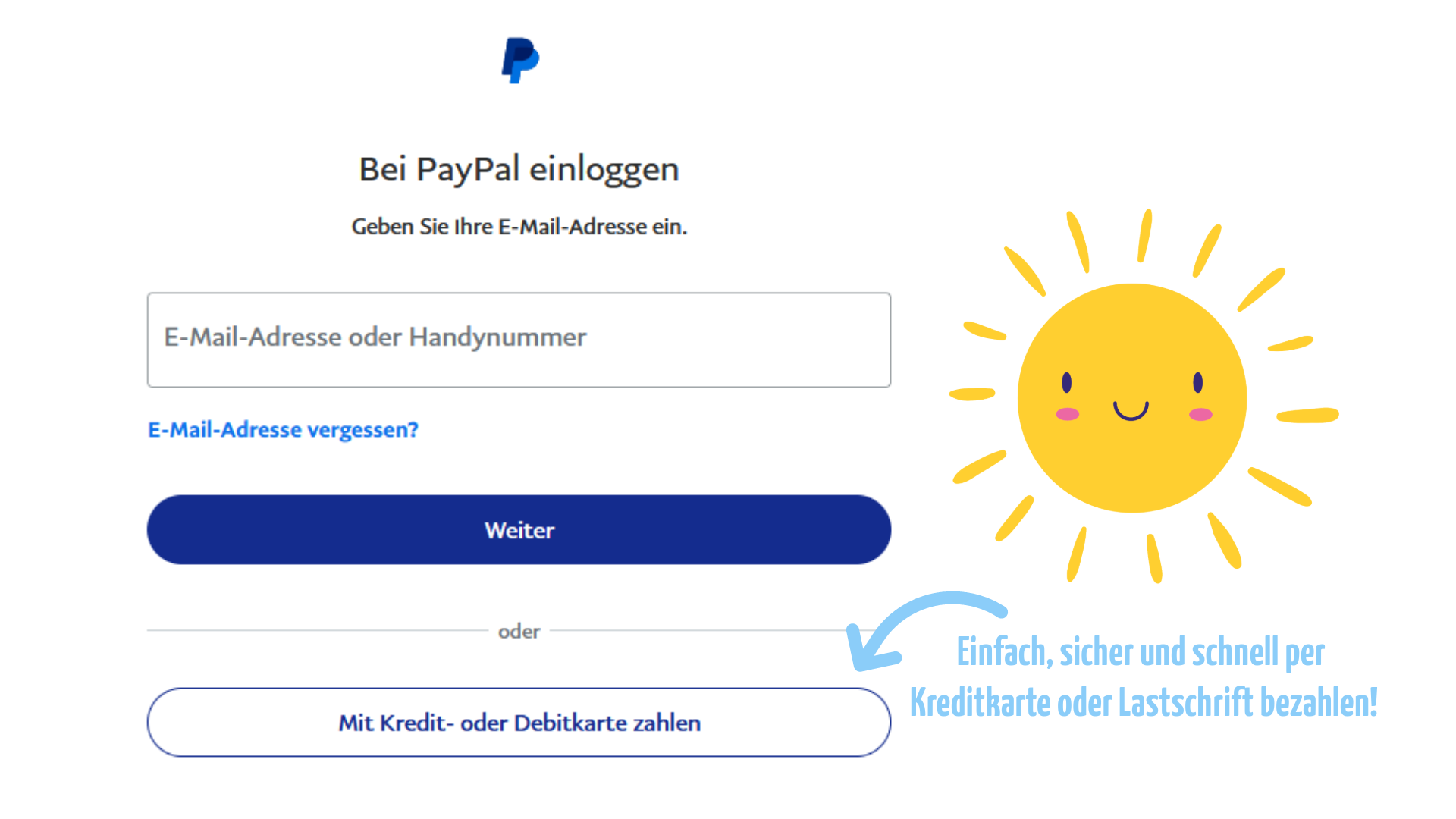 Bild PayPal Zahlung per Kreditkarte oder Lastschrift