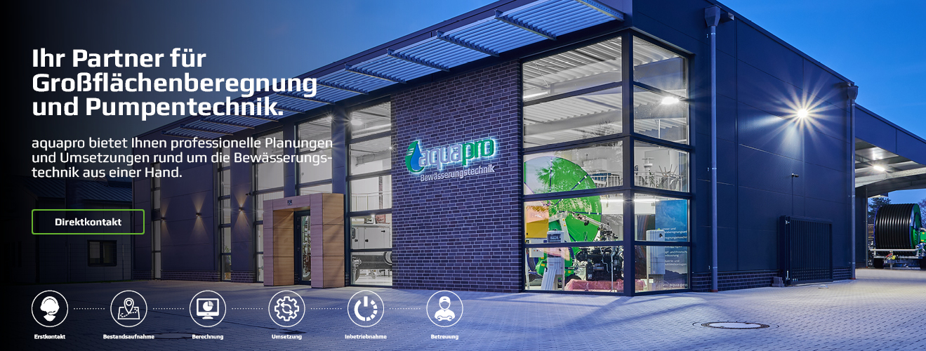 aquapro Bewässerungstechnik ist Ihr Partner für Planung und Umsetzung Ihrer landwirtschaftlichen Bewässerung – alles aus einer Hand. Auf dem Bild sehen Sie unser Firmengebäude. Klicken Sie auf das Bild, um unsere Webseite zu besuchen und mehr zu erfahren!